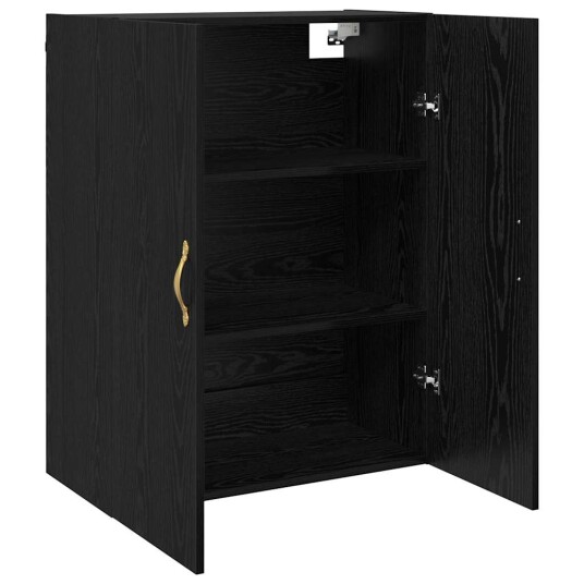 Veggskap Svart eik 69.5 x 34 x 90 cm Konstruert tre
