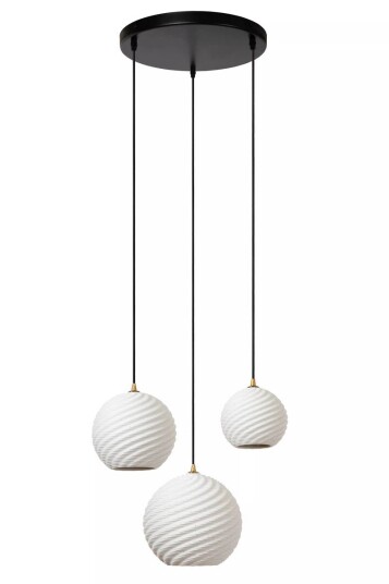 Bina takpendel 40 cm 3-lys Hvit