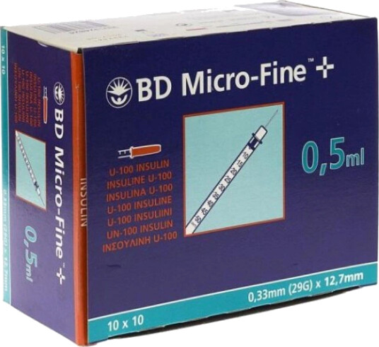 BD microfine spr 0,5ml 12,7mm, 100 BD microfine spr 0,5ml 12,7mm, 100