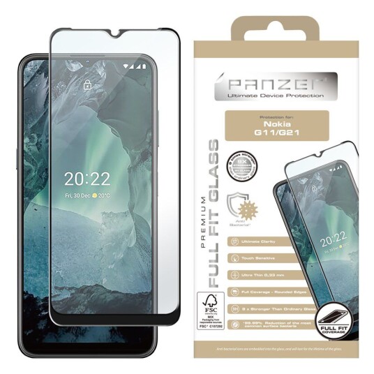PANZER Nokia G21 / G11 PANZER Premium Full-Fit Glass - Herdet Glass - Svart Kant