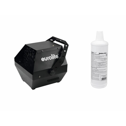 EuroLite Set B-90 Bubble Machine Svart & Bubble Fluid 1l EuroLite Set B-90 Bubble Machine Svart & Bubble Fluid 1l
