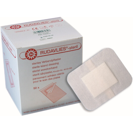 Rudavlies M/kompress 6x10cm, Selvklebende Bandasje