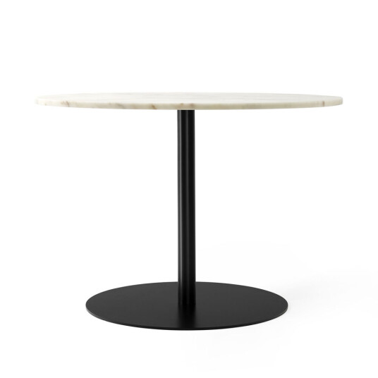 Audo Copenhagen Harbour Column spisebord marble offwhite, ø 105 cm, sort stativ