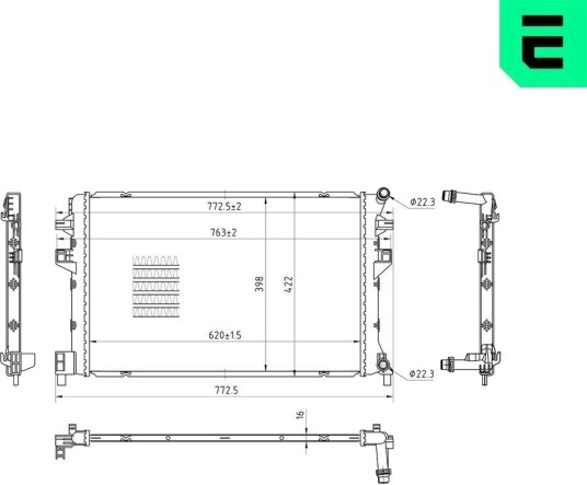 ERA 673050 Radiator motorkjøling
