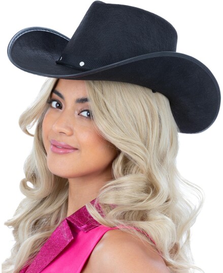 Smiffys Svart Cowboyhatt med Nagler