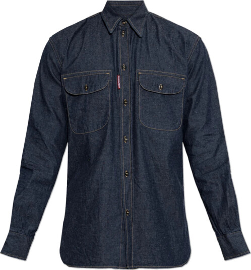 Dsquared2 Herre Skjorter Blå 2XL, Dsquared2 Herre Skjorter Blå 2XL,
