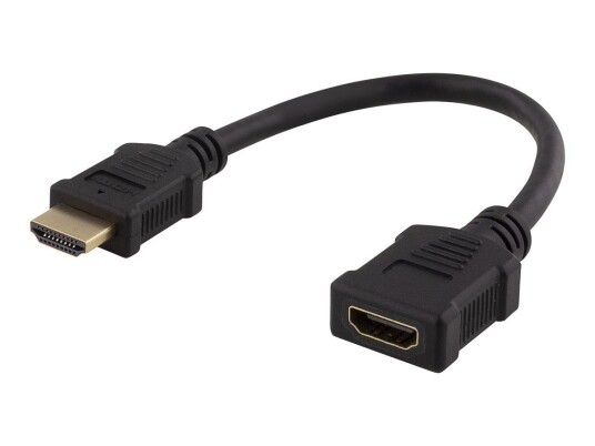 Deltaco HDMI-adapter 0,2 m - Hunn til Hann - Fleksibel Svart