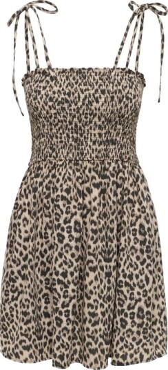Only Kort kjole ONLEMMIA SMOCK DRESS PNT XS til XL Damer leopard
