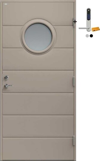 Ytterdør Diplomat Bella Klart Glass med Yale Doorman Classic Home