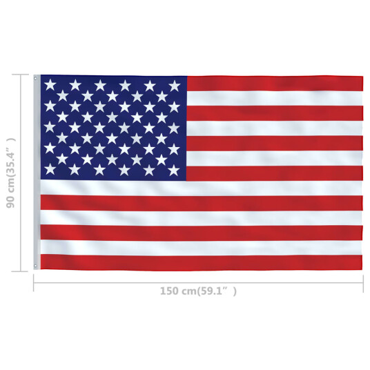 vidaXL Amerikansk flagg 90x150 cm