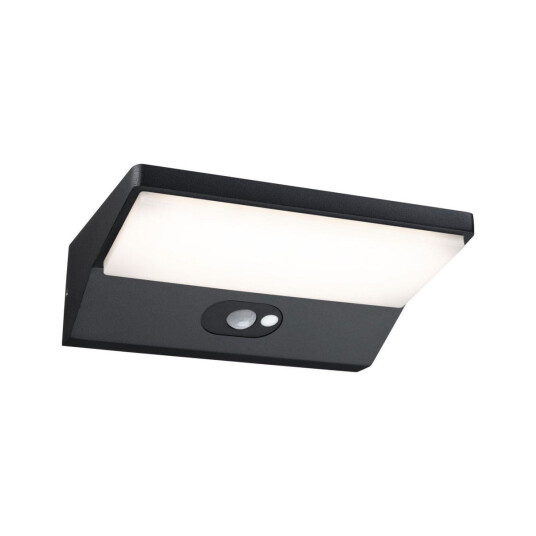 Ronas vegglampe utendørs 3,4W 3000 Kelvin m/bevegelses sensor - Solcelle - Mørk grå