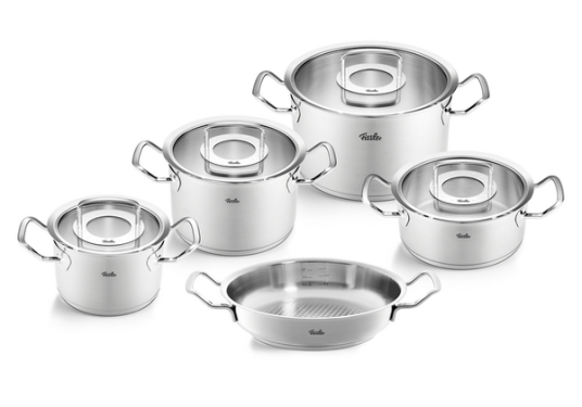 FISSLER Original Profi Collection Grytesett 5 gryter 4 glasslokk FISSLER Original Profi Collection Grytesett 5 gryter 4 glasslokk