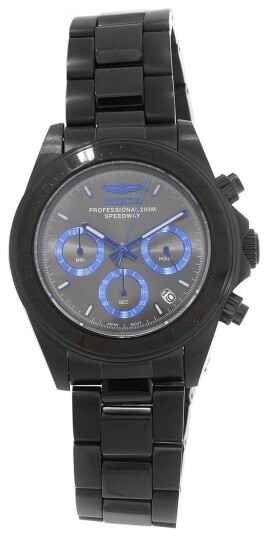 Invicta Herreklokke 17313 Speedway Sort/Stål Ø39.5 mm