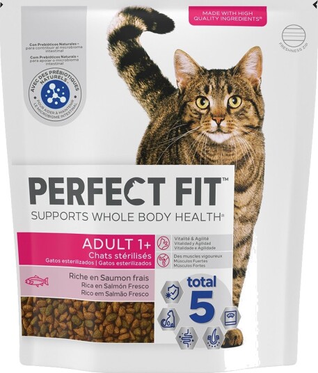 Perfect Fit Tørrfôr Sterile 1+ Med Mye Laks 5 X 1.4 kg Perfect Fit Tørrfôr Sterile 1+ Med Mye Laks 5 X 1.4 kg
