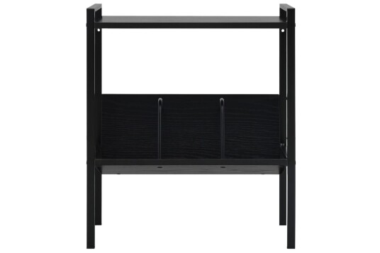 Bokhylle 2 lag svart 52x28x59 cm sponplate