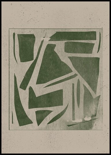 Green Geometric Maze Plakat / 70x100cm