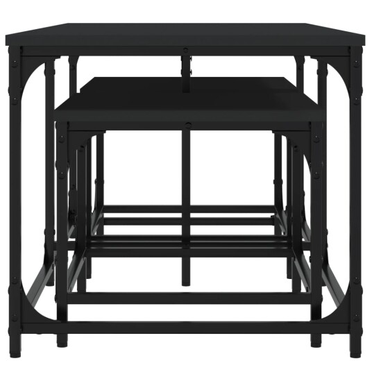 Stablebare salongbord 3 stk svart konstruert tre 8721012125506 Stablebare salongbord 3 stk svart konstruert tre 8721012125506