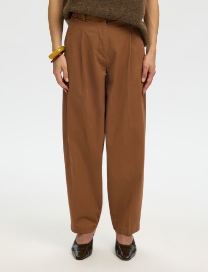 Selected Slwbarrel Mille Hw Pant Noos Brown 44 x 32