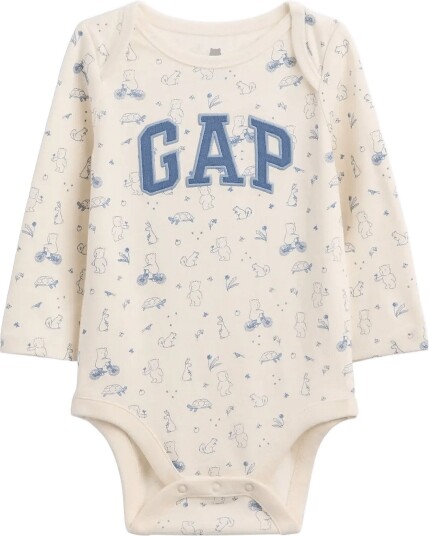 GAP Organic Cotton Gap Logo Bodysuit IVORY FROST 56/62