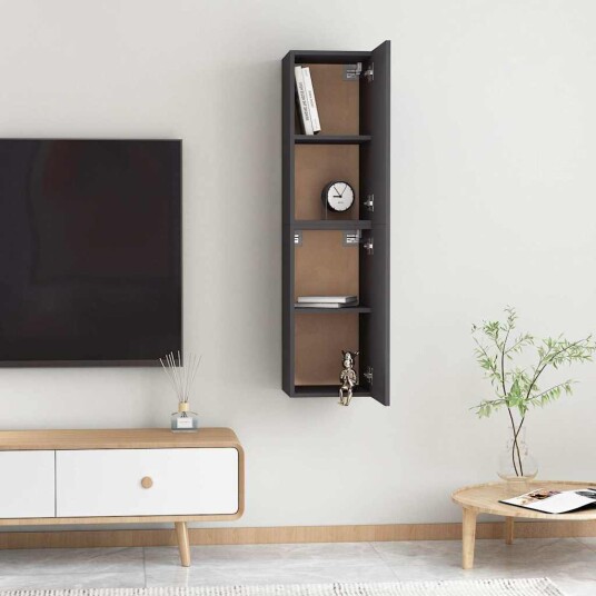 vidaXL TV-benker 2 stk grå 30,5x30x60 cm sponplate