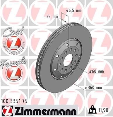 ZIMMERMANN 100.3351.75 Bremseskive