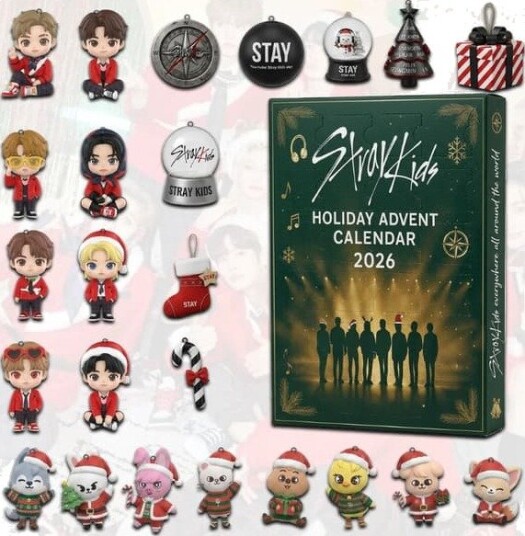 KPOP grupper adventskalender 2026 akryl nedtellings blindboks med 24 rom Stray Kids akrylanheng