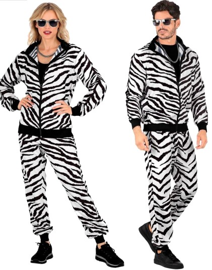 Widmann 80 Talls UV Glow Zebra Grilldress til Voksen Medium