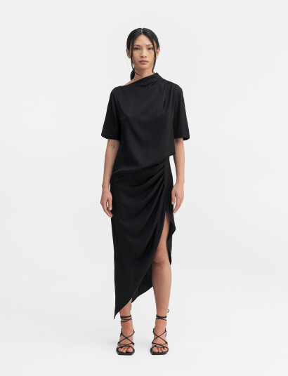 Ahlvar Gallery Lima Silk Tee - Black - XS