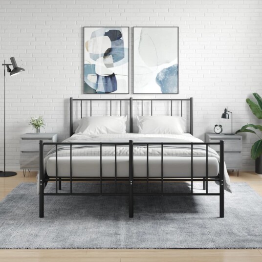  Nattbord 2 stk grå sonoma 40x35x50 cm konstruert tre 8721012110649