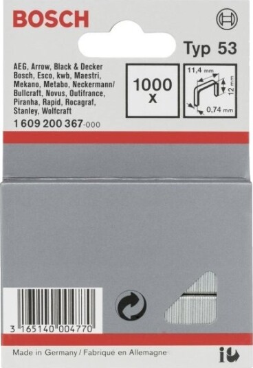 Bosch Bosch Clamp Type 53 11,4X0,74X12mm 1000 Stk