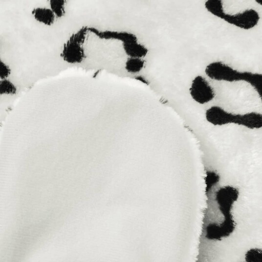 vidaXL Leopardteppe plysj 139 cm hvit