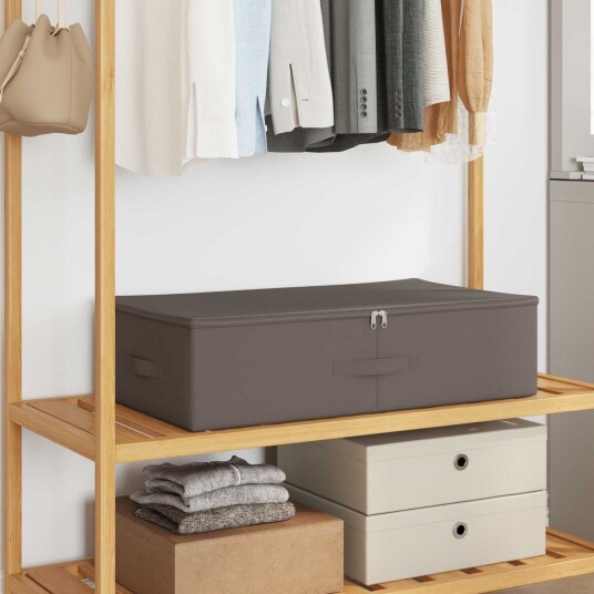 vidaXL Lagringsboks 24 pcs Grå 70 x 40 x 18 cm Ikke-vevd stoff vidaXL Lagringsboks 24 pcs Grå 70 x 40 x 18 cm Ikke-vevd stoff