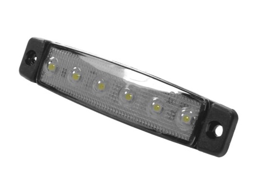 LED markeringslampe 6 LED"s   24V oransje/rød/hvit Farge/lednings lengde: Hvit 20cm ledning