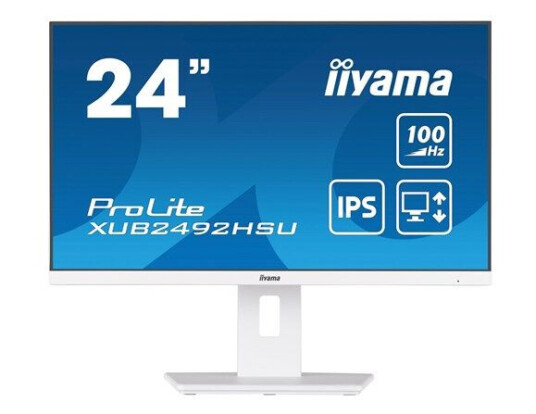 Iiyama 24" Full HD IPS Skjerm med 100Hz og Pivotfunksjon - Hvit