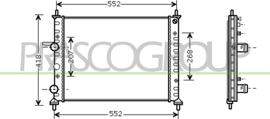 PRASCO FT137R011 Radiator motorkjøling PRASCO FT137R011 Radiator motorkjøling