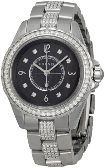 Chanel Dameklokke H3105 J12 Sort/Keramik Ø33 mm