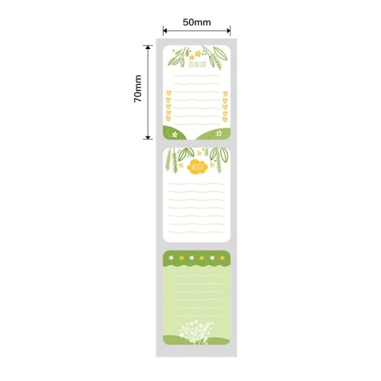 NIIMBOT Etikettklistremerker B1 / B21 / B3 serien 50 x 70 mm / 110 stk / Bladdesign
