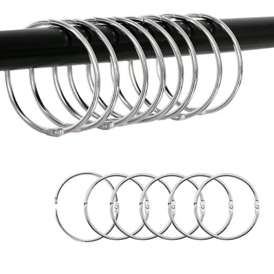 Inf Ringer til dusjforheng og gardiner 30 stk. Sølv 60 mm Inf Ringer til dusjforheng og gardiner 30 stk. Sølv 60 mm