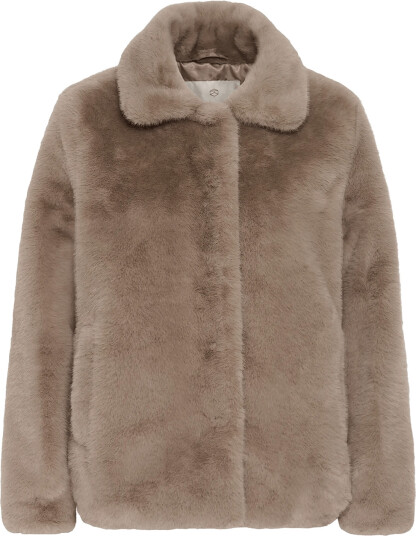 Kaffe Karosa Fake Fur Jacket Grey 46