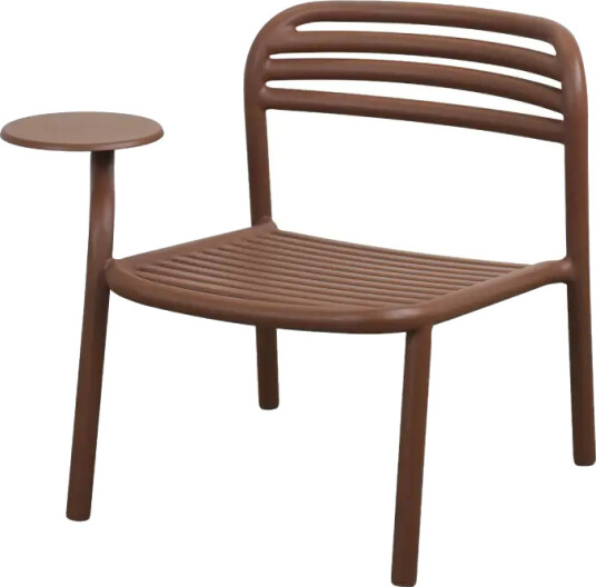 Cane line Bliss lenestol m/sidebord høyre Desert red aluminium