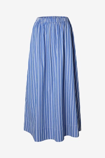 Selected Femme Maxi skjørt Slffia HW Striped Ankle Slit Skirt Blå