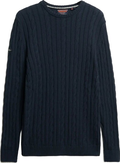 Superdry Cotton Classic Cable Knit Crew NAVY S