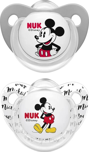 Nuk Disney Mikke Mus Silikonsmokk 0-6 Måneder 2 Stk