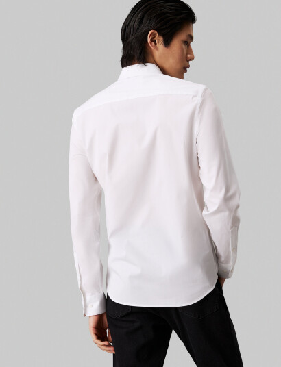 Calvin Klein Poplin Stretch Slim Shirt - White - M