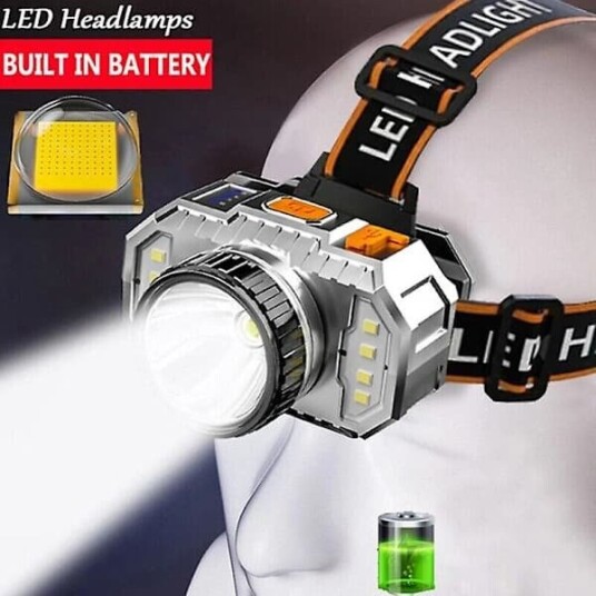 990000 lm Supersterk LED Zoom hodelykt USB-oppladbar Hode lommelykt US