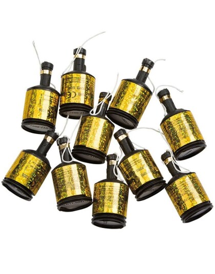 8 stk Party Poppers Gullfarget