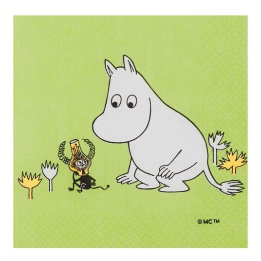 MoominArabia Mummi serviett 33x33 cm 20 stk Mummitrollet grønn MoominArabia Mummi serviett 33x33 cm 20 stk Mummitrollet grønn