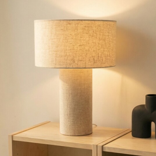 Bordlampe Lindby Elfie Beige Stue Stoff / Tekstil Skandinavisk 40 Beige