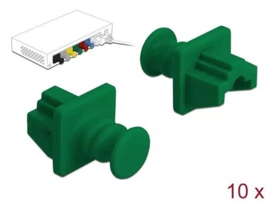 Delock Støvdeksel for RJ45-kontakt - 10 Stk - Grønn