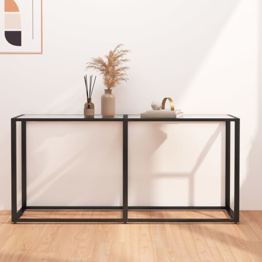 Konsollbord gjennomsiktig 160x35x75,5 cm herdet glass 331678